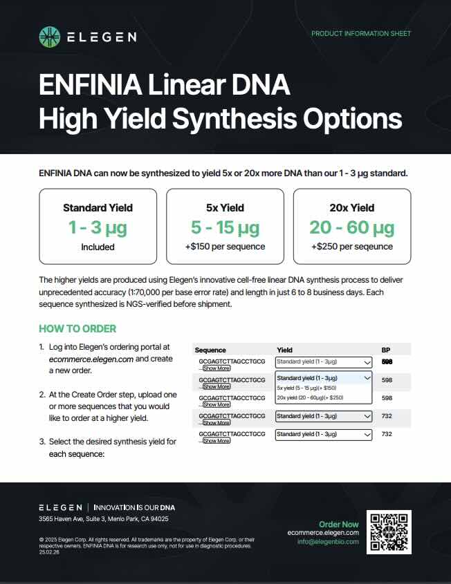 High Yield Linear Synthesis Options