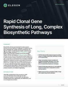Application Note: Rapid Clonal Gene Synthesis of Long, Complex Biosynthetic Pathways
