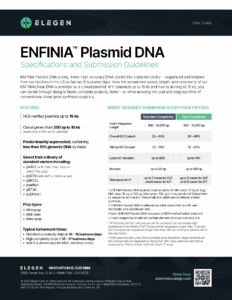 ENFINA Plasmid DNA Specifications and Submission Guidelines